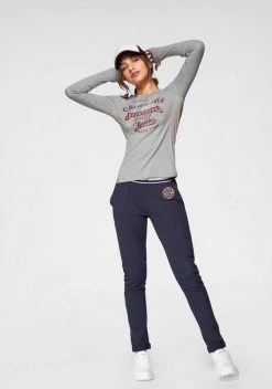 KangaROOS Jogginghose mit lässigem Beinaufschlag Marine-wei&szlig;, Anthrazit, Ecru-meliert -KANGAROOS Verkäufe 33407992