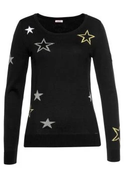 KangaROOS Rundhalspullover mit Sternen-Muster Marine, Schwarz-gelb -KANGAROOS Verkäufe 34036377