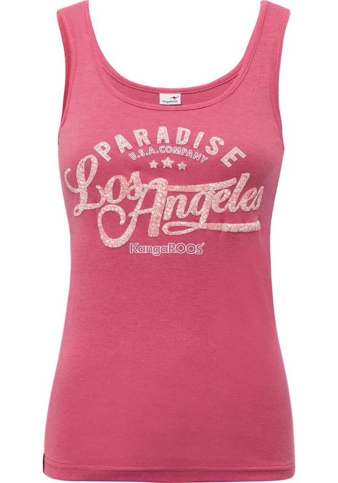 KangaROOS Ripptanktop mit blumigem Puff-Print Himbeere, Hellgrau-meliert 7 KangaROOS Ripptanktop mit blumigem Puff-Print Himbeere, Hellgrau-meliert – Bild 5