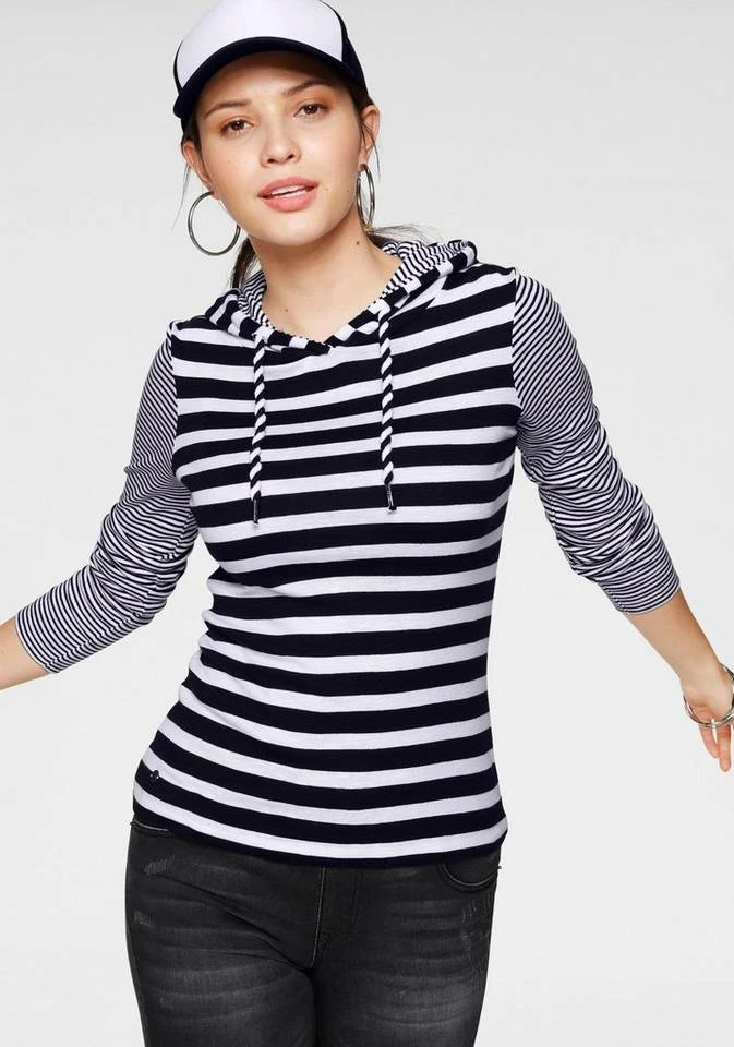 35136782.jpg KangaROOS Kapuzenshirt im schönen Streifen-Mix mit passender Kordel Marine-weiß-gestreift, Hellblau-weiß-gestreift, Grün-marine-gestreift, Rosa-weiß-gestreift -KANGAROOS Verkäufe 35136782