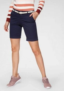 KangaROOS Bermudas (Set, mit abnehmbarem Gürtel) mit passendem Gürtel Weiß, Khaki, Marine