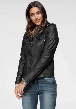 KangaROOS Lederjacke mit Kapuze aus Shirt-Ware Graublau-washed, Schwarz-washed, Stone-washed 19 KangaROOS Lederjacke mit Kapuze aus Shirt-Ware Graublau-washed, Schwarz-washed, Stone-washed -KANGAROOS Verkäufe 35212214