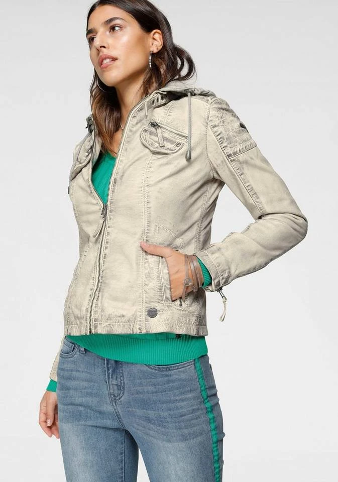 KangaROOS Lederjacke mit Kapuze aus Shirt-Ware Graublau-washed, Schwarz-washed, Stone-washed 10 KangaROOS Lederjacke mit Kapuze aus Shirt-Ware Graublau-washed, Schwarz-washed, Stone-washed – Bild 8