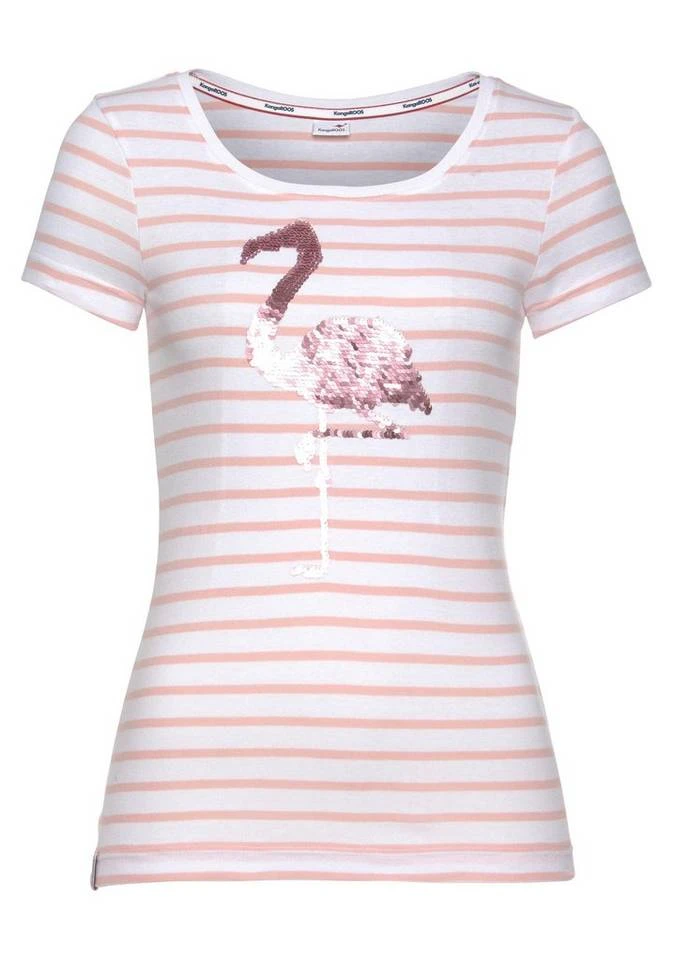 KangaROOS T-Shirt mit Wende-Pailletten Rosa-weiß, Marine-weiß 8 KangaROOS T-Shirt mit Wende-Pailletten Rosa-weiß, Marine-weiß – Bild 6