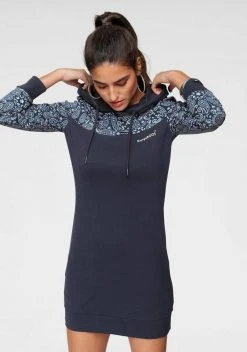 KangaROOS Sweatkleid mit schönem Print im Ärmel- und Brustbereich Hellrot-gemustert, Schwarz-gemustert, Marine-gemustert, Ecru-melange-bedruckt -KANGAROOS Verkäufe 35213523