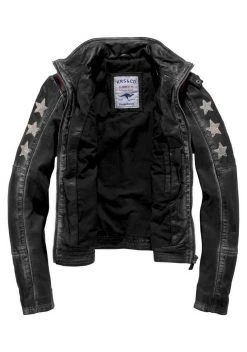 KangaROOS Bikerjacke mit vielen Ösen, Zippern und aufgenähten Sternen Black-used, Blue-used 19 KangaROOS Bikerjacke mit vielen Ösen, Zippern und aufgenähten Sternen Black-used, Blue-used -KANGAROOS Verkäufe 35214214