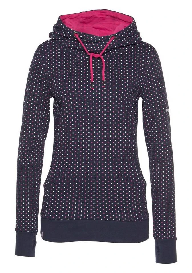KangaROOS Kapuzensweatshirt mit überlappendem Kapuzen-Kragen Beere-bedruckt, Schwarz-gepunktet, Marine-pink-gepunktet 7 KangaROOS Kapuzensweatshirt mit überlappendem Kapuzen-Kragen Beere-bedruckt, Schwarz-gepunktet, Marine-pink-gepunktet – Bild 5