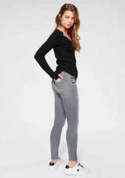 KangaROOS V-Ausschnitt-Pullover in breit geripptem Feinstrick Hellgrau-melange, Aquablau, Marine, Khaki -KANGAROOS Verkäufe 36303672