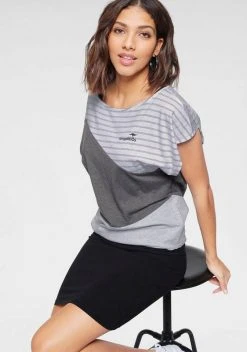 KangaROOS 2-in-1-Kleid (2-tlg) in sommerlicher zweiteiliger Kombination Kleid und Shirt Grau-weiß-gestreift | schwarz, Marine-koralle-gestreift | marine, Royalblau-rot-weiß | hellgrau-meliert, Blau-rosa -KANGAROOS Verkäufe 36936112