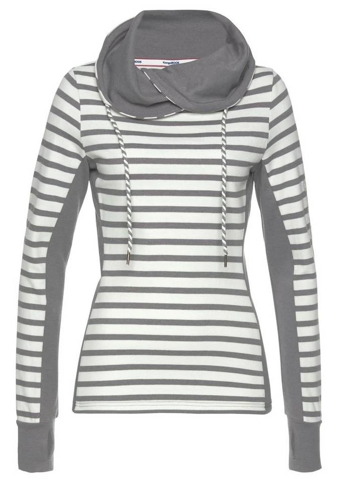 KangaROOS Streifenpullover mit tollem hohen Kragen und Tunnelzug - NEUE KOLLEKTION Grafit-wollweiß, Hellblau-marine 6 KangaROOS Streifenpullover mit tollem hohen Kragen und Tunnelzug - NEUE KOLLEKTION Grafit-wollweiß, Hellblau-marine – Bild 4