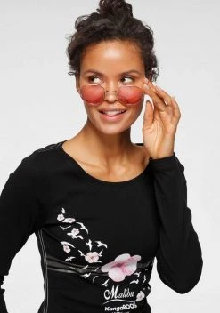 KangaROOS Longsleeve mit großem Druck im Metallic-Design Marine-meliert, Hellgrau-meliert, Wei&szlig;, Schwarz -KANGAROOS Verkäufe 3c145b78 7cb2 561f 86d6 098cac84c8a5