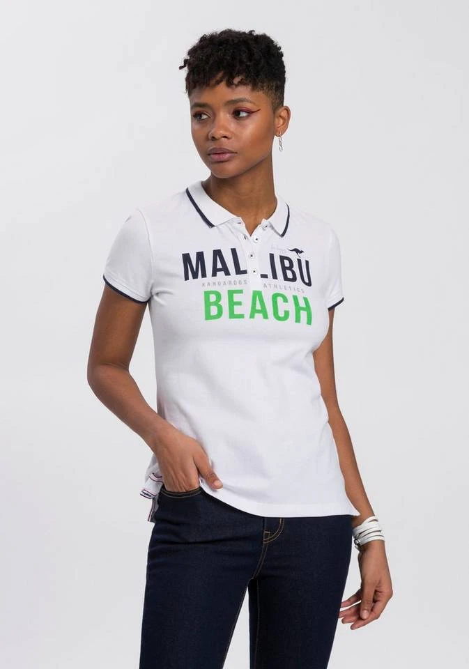 KangaROOS Poloshirt mit großem Malibu-Beach Logo-Druck - NEUE KOLLEKTION Marine, Weiß 11 KangaROOS Poloshirt mit großem Malibu-Beach Logo-Druck - NEUE KOLLEKTION Marine, Weiß – Bild 9