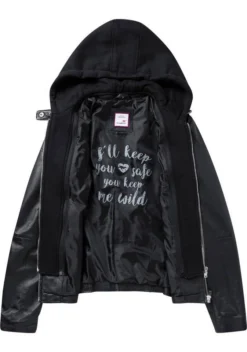 KangaROOS Lederjacke im Biker-Look mit abnehmbaren Sweateinsatz - NEUE KOLLEKTION Lindgrün, Schwarz, Ecru -KANGAROOS Verkäufe 3d2f19f7 6f40 5788 ac21 8124a1f1cc27