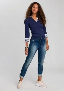 KangaROOS 3/4-Arm-Shirt mit großem Markenschriftzug am Arm Weiß-blau, Schwarz-weiß, Marine-weiß -KANGAROOS Verkäufe 3ea2bfbf bbcd 5aa6 a9de 4e0823f738f7