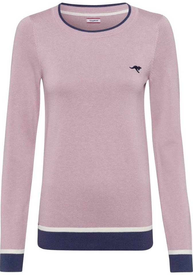 KangaROOS Rundhalspullover mit kontrastfarbenem Saum Schwarz, Offwhite-schwarz, Marine-rot, Rosa-blau 7 KangaROOS Rundhalspullover mit kontrastfarbenem Saum Schwarz, Offwhite-schwarz, Marine-rot, Rosa-blau – Bild 5