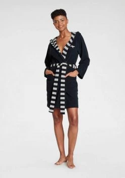 Damenbademantel »Celia«, KangaROOS, mit gestreiftem Gürtel Marine, Rot, Grau