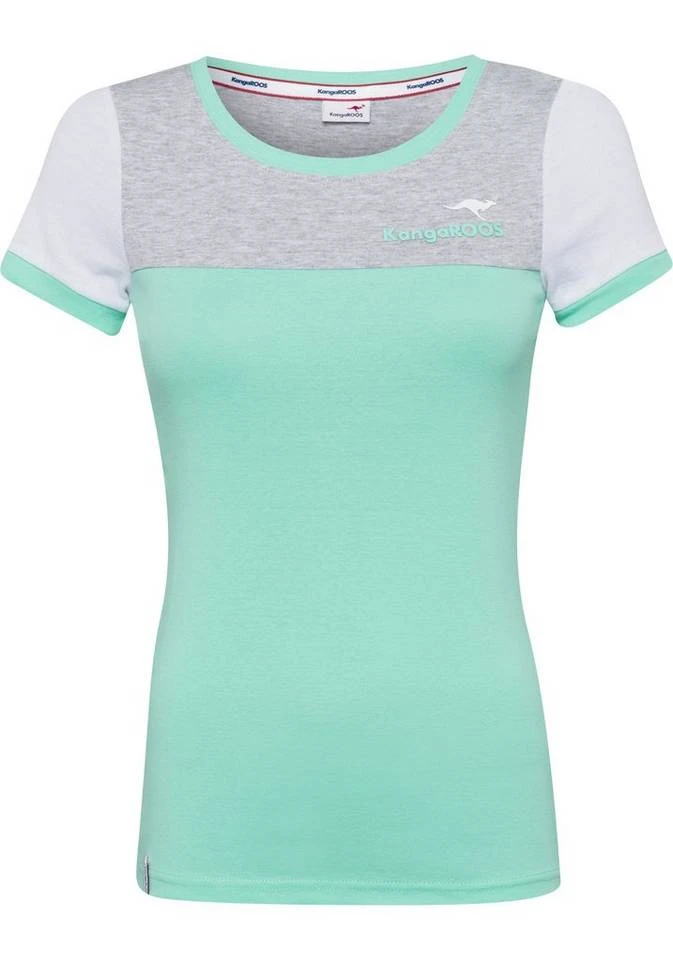 KangaROOS T-Shirt im Colorblocking-Stil Hellgrau-meliert-grün-weiß, Marine-colorblocking, Weiß-schwarz-hellgrau-meliert 7 KangaROOS T-Shirt im Colorblocking-Stil Hellgrau-meliert-grün-weiß, Marine-colorblocking, Weiß-schwarz-hellgrau-meliert – Bild 5