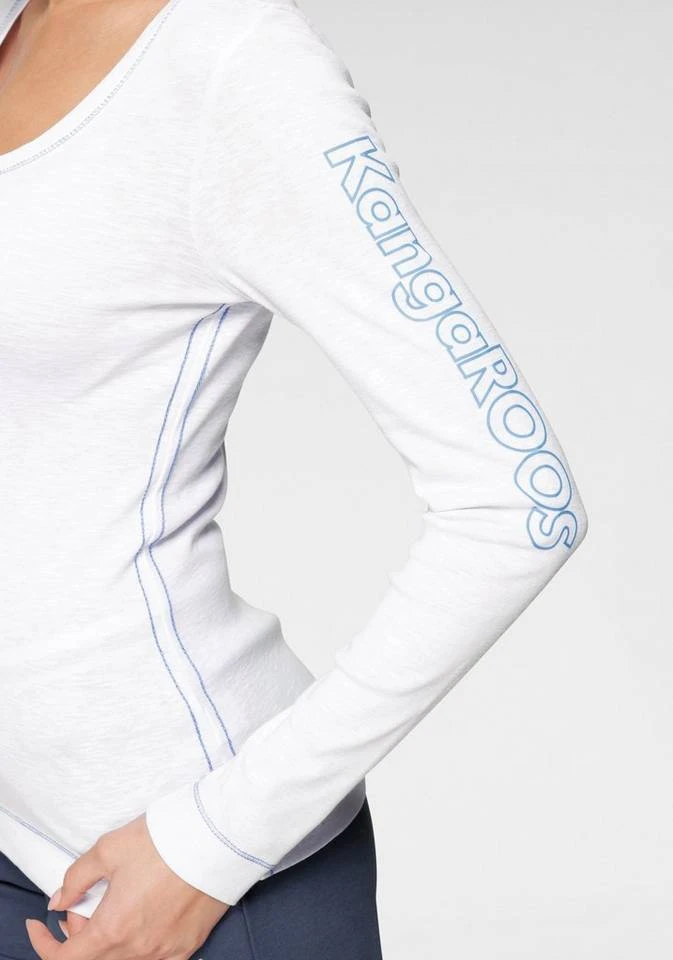 KangaROOS Langarmshirt mit großem Logo-Schriftzug am Arm - NEUE KOLLEKTION Blau-gelb, Schwarz-meliert-weiß, Weiß-himmelblau 6 KangaROOS Langarmshirt mit großem Logo-Schriftzug am Arm - NEUE KOLLEKTION Blau-gelb, Schwarz-meliert-weiß, Weiß-himmelblau – Bild 4