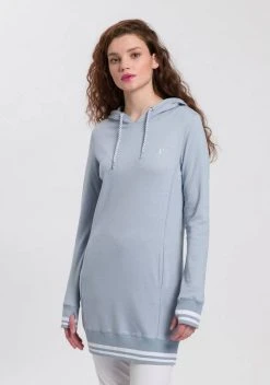 KangaROOS Longsweatshirt mit Kapuze und versteckten Eingrifftaschen - NEUE KOLLEKTION Graublau-meliert, Schwarz