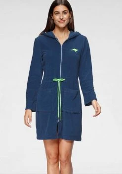 Damenbademantel »Kira«, KangaROOS, mit Reißverschluss und Bindekordel Grau-pink, Blau-neongr&uuml;n -KANGAROOS Verkäufe 5881a910 f6c8 5f10 8a9e 0338af6b2659