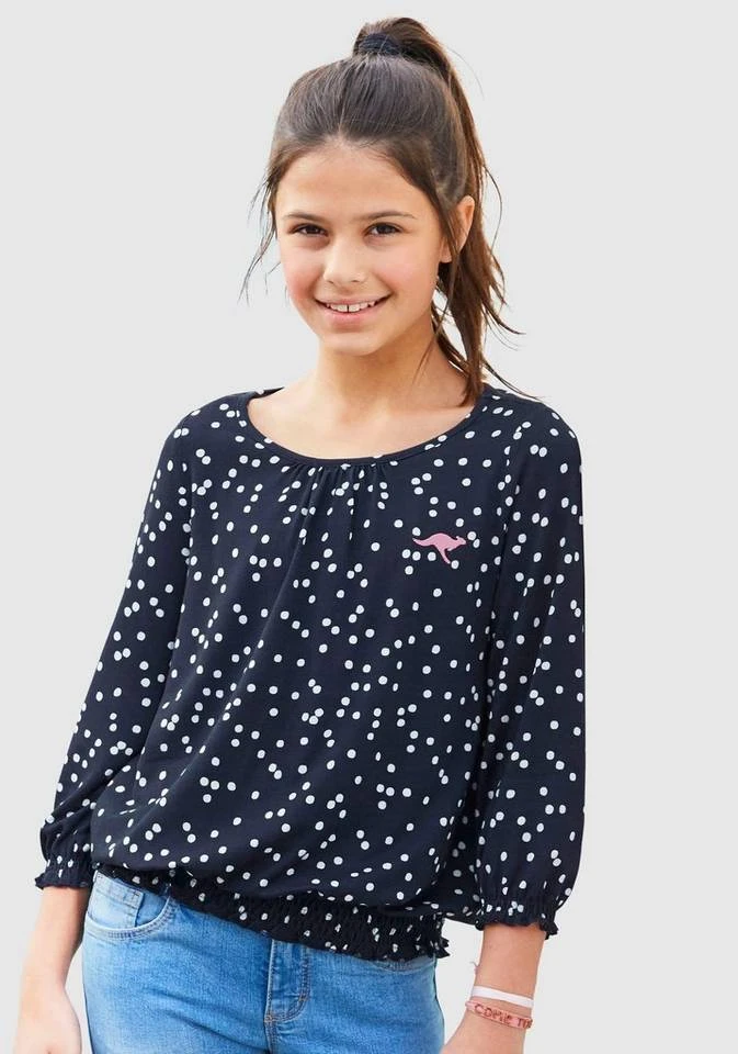 KangaROOS 3/4-Arm-Shirt mit Smokdetails am Saum 3 KangaROOS 3/4-Arm-Shirt mit Smokdetails am Saum