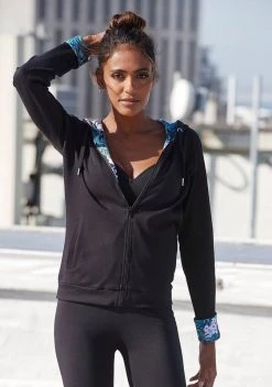 KangaROOS Kapuzensweatjacke mit bedruckter Innenseite Petrol, Schwarz -KANGAROOS Verkäufe 5c3fa308 0b40 5b96 a164 454ec044a778