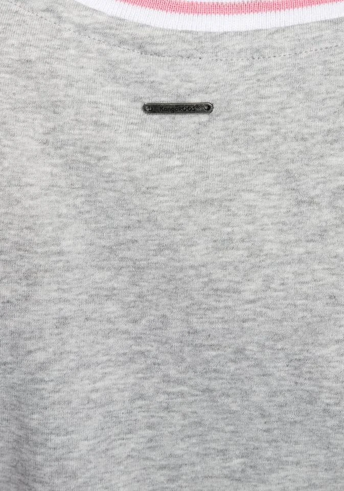 KangaROOS T-Shirt mit modischen Rippenbünchen Schwarz, Blau, Hellgrau-meliert 8 KangaROOS T-Shirt mit modischen Rippenbünchen Schwarz, Blau, Hellgrau-meliert – Bild 6