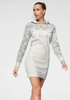 KangaROOS Sweatkleid mit schönem Print im Ärmel- und Brustbereich Hellrot-gemustert, Schwarz-gemustert, Marine-gemustert, Ecru-melange-bedruckt -KANGAROOS Verkäufe 6a4bac90 fb7c 58d1 85c9 d5826a1f50c0