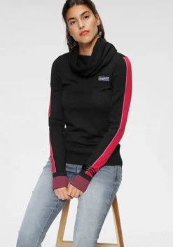 KangaROOS Strickpullover mit modischem Kragen in Schlauchschal-Form