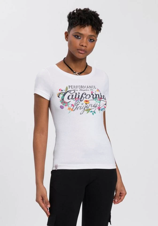 6d245012-d47e-5ca5-9f8e-d6ea82367daa.jpg KangaROOS T-Shirt mit blumigen Logodruck im Vintage-Retro-Look - NEUE KOLLEKTION Blau-melange, Weiß -KANGAROOS Verkäufe 6d245012 d47e 5ca5 9f8e d6ea82367daa