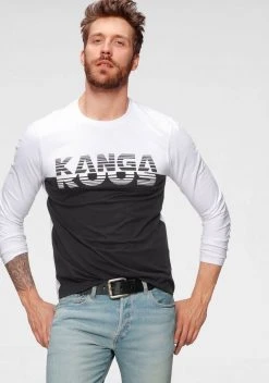 KangaROOS Langarmshirt mit Logofrontprint