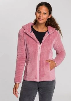 KangaROOS Kapuzenplüschjacke aus kuscheligem Teddyfell Mauve, Marine, Schwarz