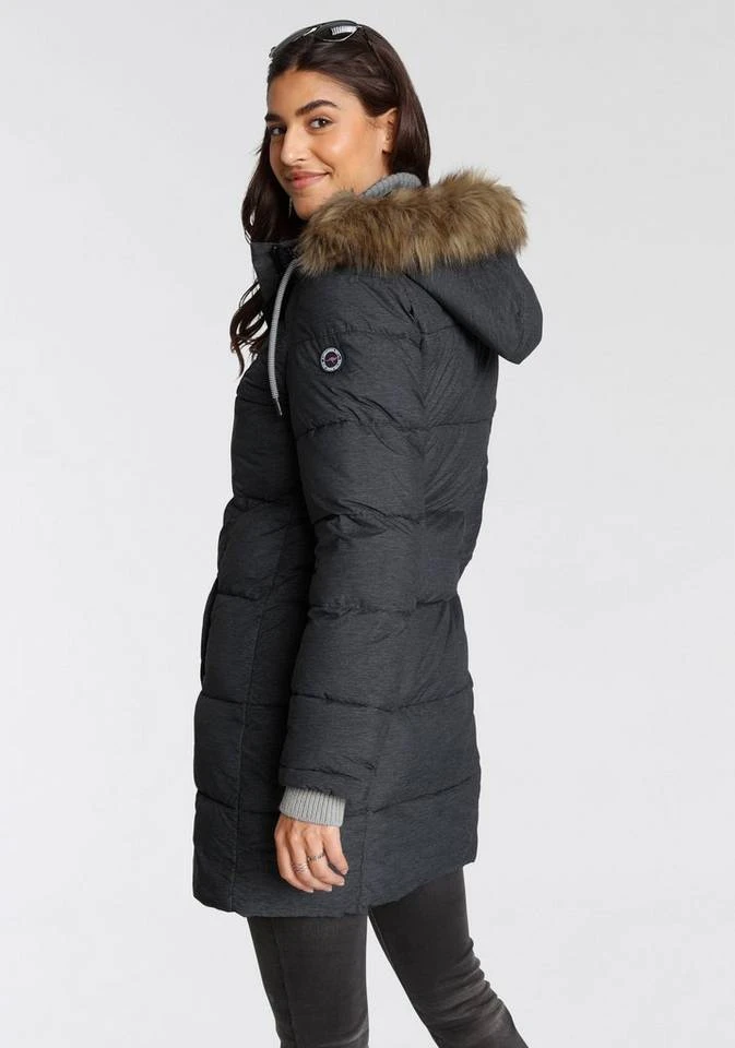 KangaROOS Steppjacke mit kuscheligem, abnehmbarem Fellimitat-Kragen an der Kapuze - NEUE KOLLEKTION Jeansblau-meliert, Schwarz-meliert 4 KangaROOS Steppjacke mit kuscheligem, abnehmbarem Fellimitat-Kragen an der Kapuze - NEUE KOLLEKTION Jeansblau-meliert, Schwarz-meliert – Bild 2