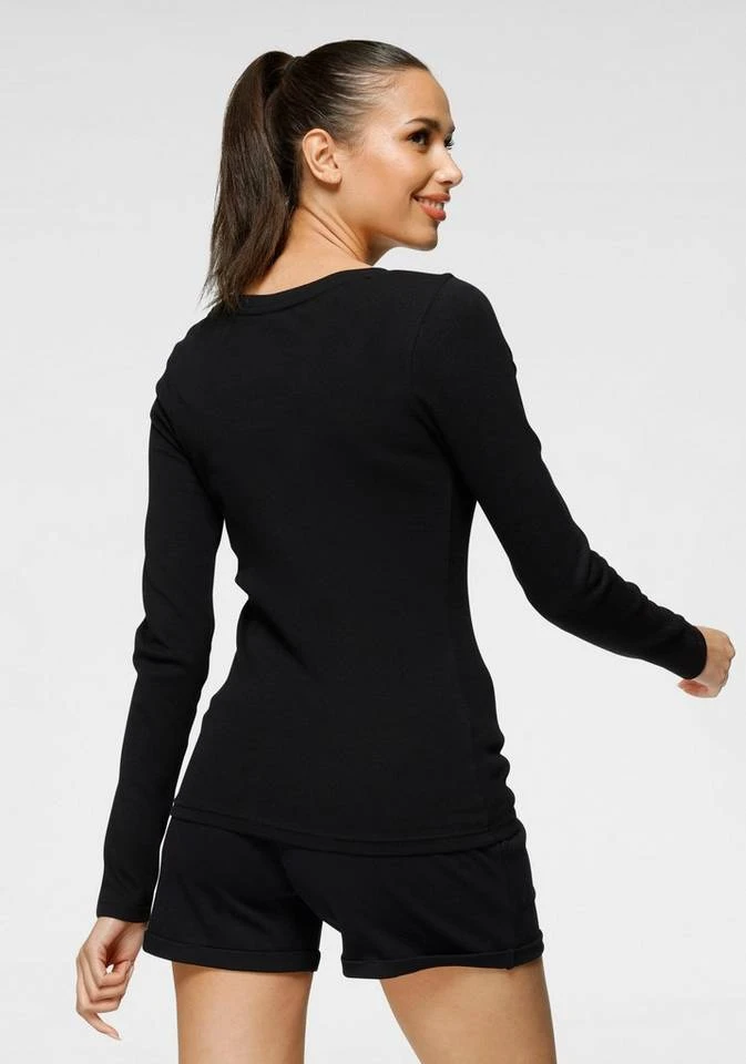 KangaROOS Langarmshirt mit Känguru-Logodruck und Knopfleiste - NEUE KOLLEKTION Himbeere-meliert, Schwarz 4 KangaROOS Langarmshirt mit Känguru-Logodruck und Knopfleiste - NEUE KOLLEKTION Himbeere-meliert, Schwarz – Bild 2