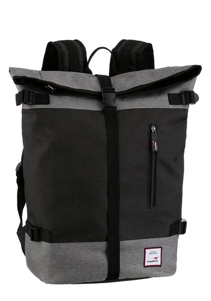 KangaROOS Cityrucksack, mit modischem Roll Top Gelb-grau, Schwarz 3 KangaROOS Cityrucksack, mit modischem Roll Top Gelb-grau, Schwarz