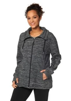 KangaROOS Fleecejacke »FLEECEJACKE« Große Größen Marine (Fleecejacke aus nachhaltigem Material), Anthrazit (Fleecejacke aus nachhaltigem Material), Anthrazit, Marine