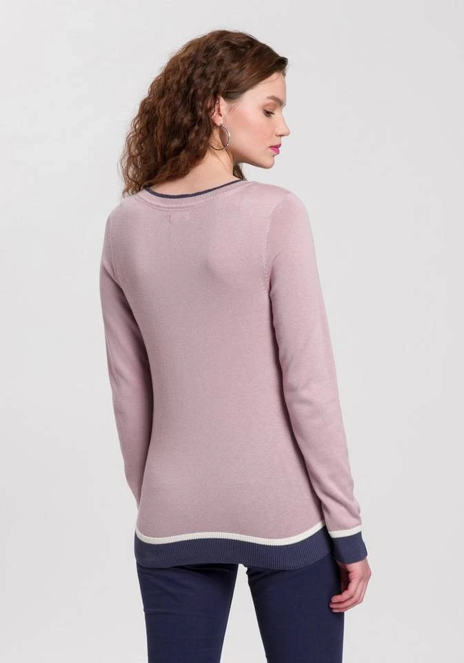 KangaROOS Rundhalspullover mit kontrastfarbenem Saum Schwarz, Offwhite-schwarz, Marine-rot, Rosa-blau 4 KangaROOS Rundhalspullover mit kontrastfarbenem Saum Schwarz, Offwhite-schwarz, Marine-rot, Rosa-blau – Bild 2