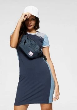 KangaROOS Shirtkleid mit Colorblocking und Kontrastbündchen Schwarz-rot-hellgrau-meliert, Marine-hellblau