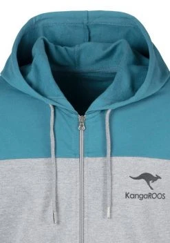 KangaROOS Kapuzensweatjacke im Colourblock Design Grau-meliert-wei&szlig;-navy, Petrol-grau-meliert-navy -KANGAROOS Verkäufe 7a644f55 300d 50d1 a9c1 e2af62742875