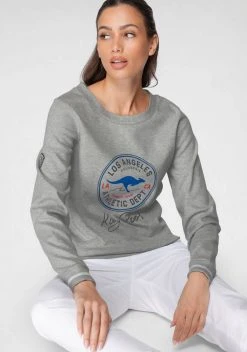 KangaROOS Sweatshirt mit großem Retro Label-Druck im Collage-Look - NEUE KOLLEKTION Hellgrau-meliert, Marine, Wei&szlig; -KANGAROOS Verkäufe 801e6b03 be61 5a2f ab72 9b41b2fd3dc1