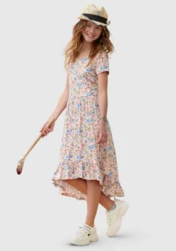 KangaROOS Vokuhila-Kleid mit V-Ausschnitt