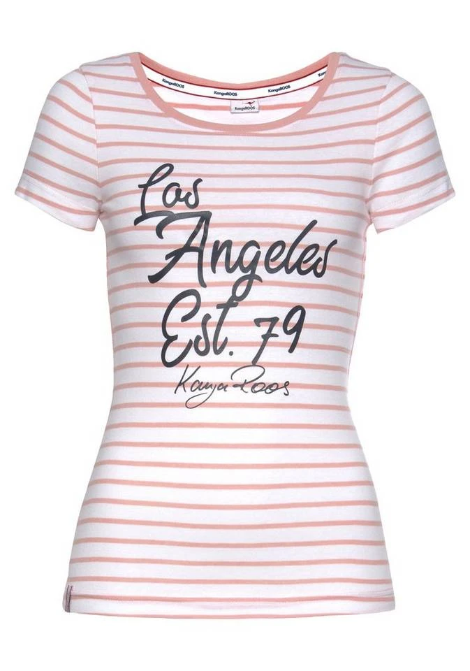 KangaROOS T-Shirt mit großem Logoschriftzug in Handschrift-Optik Marine-weiß, Weiß-rosa 8 KangaROOS T-Shirt mit großem Logoschriftzug in Handschrift-Optik Marine-weiß, Weiß-rosa – Bild 6