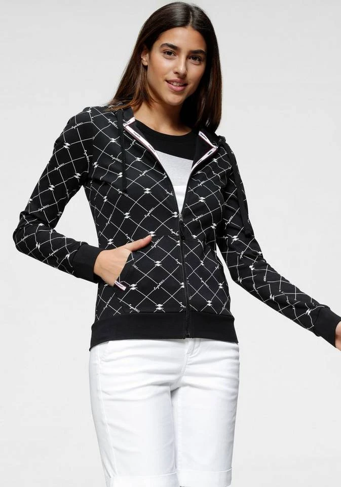 KangaROOS Kapuzensweatjacke mit modischen Logo-Allover-Druck Schwarz-weiß-bedruckt, Weiß-schwarz-bedruckt 3 KangaROOS Kapuzensweatjacke mit modischen Logo-Allover-Druck Schwarz-weiß-bedruckt, Weiß-schwarz-bedruckt