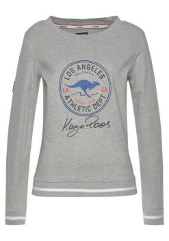 KangaROOS Sweatshirt mit großem Retro Label-Druck im Collage-Look - NEUE KOLLEKTION Hellgrau-meliert, Marine, Wei&szlig; -KANGAROOS Verkäufe 8814bb73 0c10 5ad2 8aa3 bfe7084225bc