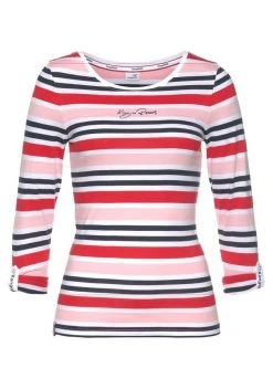 KangaROOS Langarmshirt im tollen Streifen-Design und Logo-Druck - NEUE KOLLEKTION Marine-petrol-coral-wei&szlig;, Rot-rosa-marine-wei&szlig; -KANGAROOS Verkäufe 88fae986 f73a 557d a2f4 199f98e9dde2