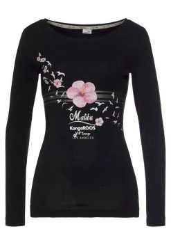 KangaROOS Longsleeve mit großem Druck im Metallic-Design Marine-meliert, Hellgrau-meliert, Wei&szlig;, Schwarz -KANGAROOS Verkäufe 8a62a88d 1925 55d5 953c 9cf0bc33f25f