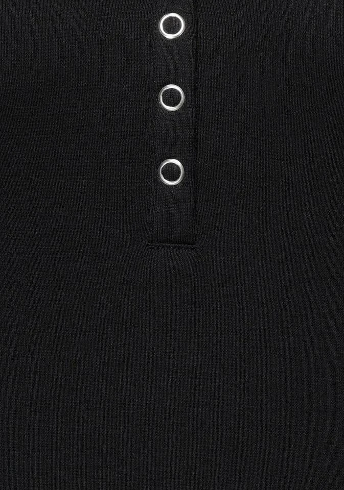 KangaROOS Langarmshirt mit Känguru-Logodruck und Knopfleiste - NEUE KOLLEKTION Himbeere-meliert, Schwarz 7 KangaROOS Langarmshirt mit Känguru-Logodruck und Knopfleiste - NEUE KOLLEKTION Himbeere-meliert, Schwarz – Bild 5