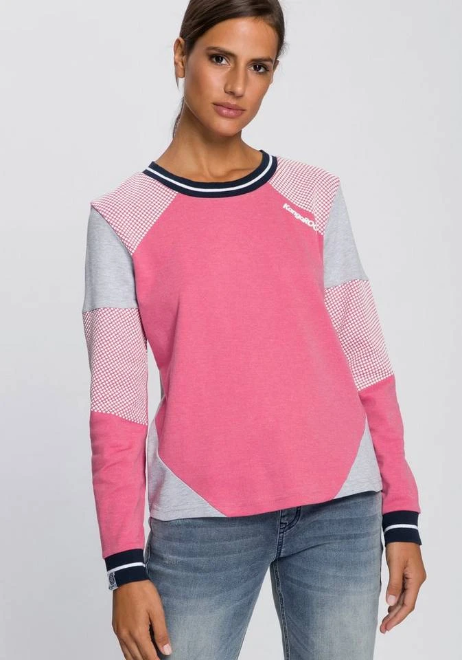 KangaROOS Sweatshirt im Colorblocking-Design mit Pünktchen Rosa-weiß-hellgrau-bedruckt, Schwarz-hellgrau-meliert, Himbeere-meliert, Marine-hellblau 14 KangaROOS Sweatshirt im Colorblocking-Design mit Pünktchen Rosa-weiß-hellgrau-bedruckt, Schwarz-hellgrau-meliert, Himbeere-meliert, Marine-hellblau – Bild 12