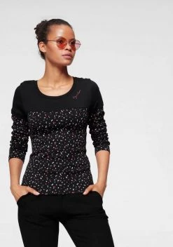 KangaROOS 2-in-1-Langarmshirt mit modischem Uni + Allover-Druck Mix - NEUE KOLLEKTION Mauve, Schwarz, Marine