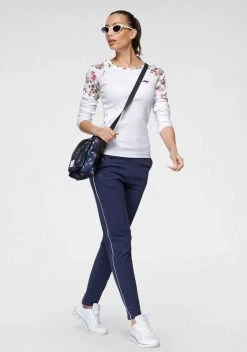 KangaROOS Langarmshirt mit floralem Druck Einsatz - NEUE KOLLEKTION Marine, Weiß -KANGAROOS Verkäufe 92840cec 7722 5d8d 81cf 2c4e8bf3432b